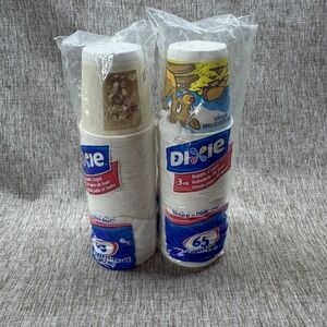 Vintage 2007 Dixie Bath Cups 3oz Animal Designs 2 Packs of 65 Total 130 USA Made